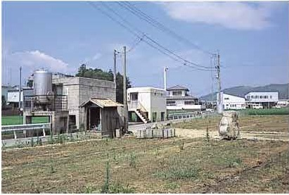 図3規模の大きな揚水ポンプ場（大木地区）　大木団地、東山団地などで使う水道水の水源地となっている。