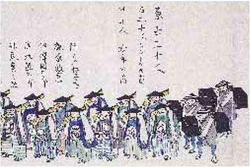 図2洋式銃と10匁火縄銃で装備した原士隊