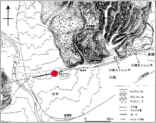 図1板野町周辺の断層変位地形（森野ほか、2001）