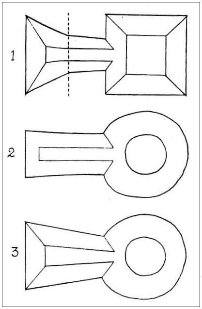 図1前方後円（方）墳外形の変遷（近藤、1968）