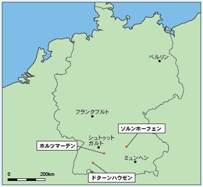 図1 南ドイツのジュラ紀の化石産地