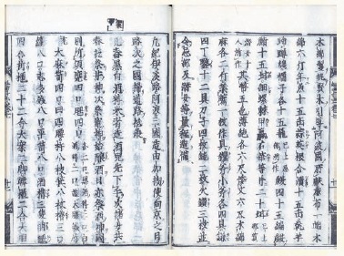 図1 延喜式 巻七 見開き右側に、阿波国が献納する由加物の内容が記載されており、忌部・潜女が調達したことが分かります。