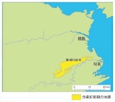 図1 勝浦川盆地周辺の白亜紀前期（約1億3000万 ～ 約1億年前）の地層
